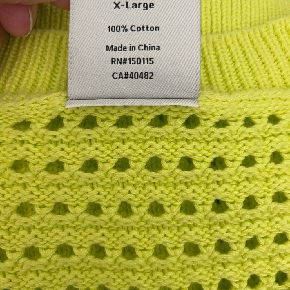 VARLEY Darin Longline Knit Tank Neon Green Yellow Size XL Cotton Summer - Picture 7 of 10